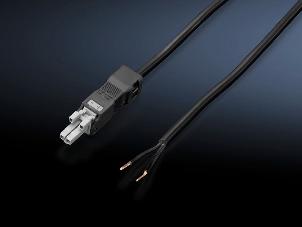 Connection cable, 3 meter, Infeed, 2-pole (with socket, without connector) 18AWG